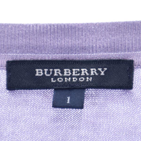 BURBERRY バーバリー 三陽商会 半袖 ニット カーディガン 1 パープル系 レディース