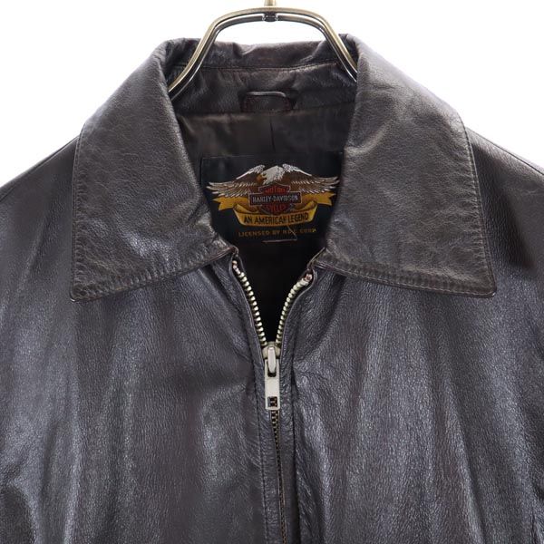 HARLEY DAVIDSON ハーレーダビッドソン 牛革 レザージャケット 焦茶系 本皮 メンズ