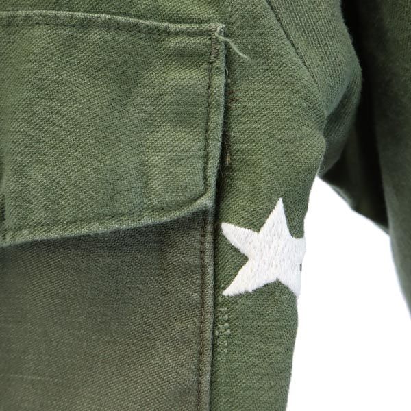 US ARMY アメリカ軍 ユーティリティー 星柄 刺繍 ミリタリージャケット 16 1/2 カーキ メンズ