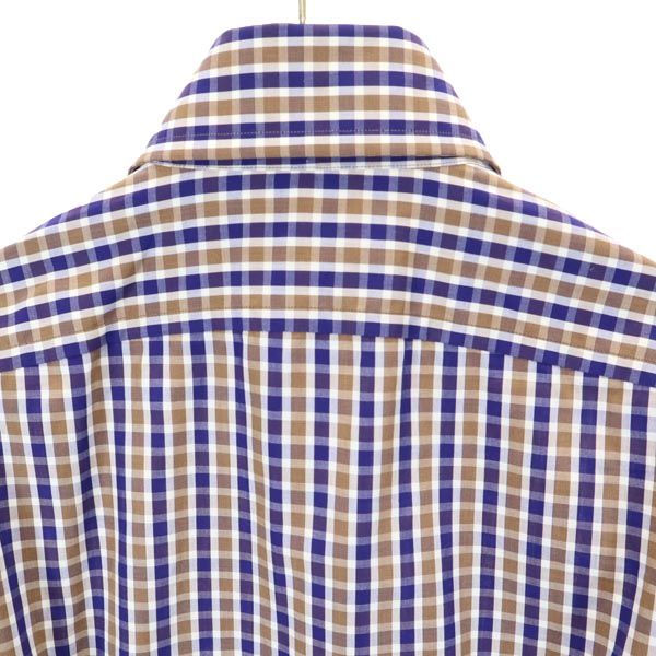 DSQUARED2 ディースクエアード イタリア製 チェック 長袖 シャツ 44 紫×茶 メンズ