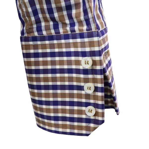 DSQUARED2 ディースクエアード イタリア製 チェック 長袖 シャツ 44 紫×茶 メンズ