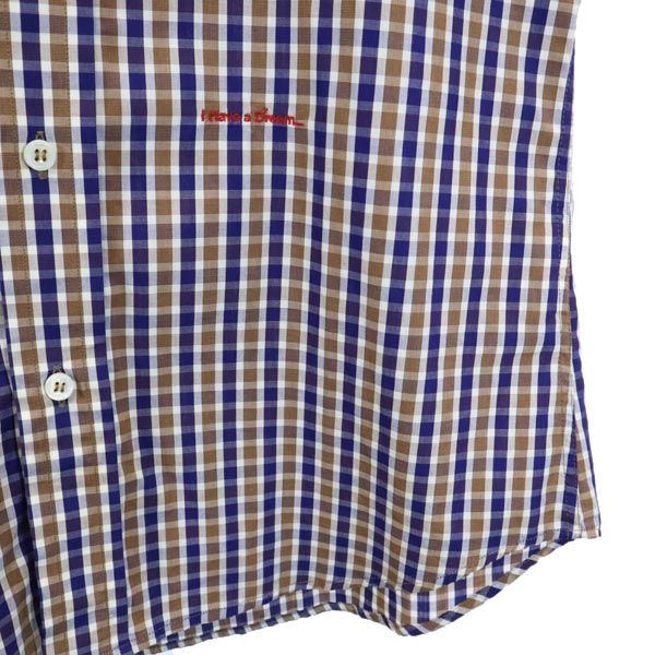 DSQUARED2 ディースクエアード イタリア製 チェック 長袖 シャツ 44 紫×茶 メンズ