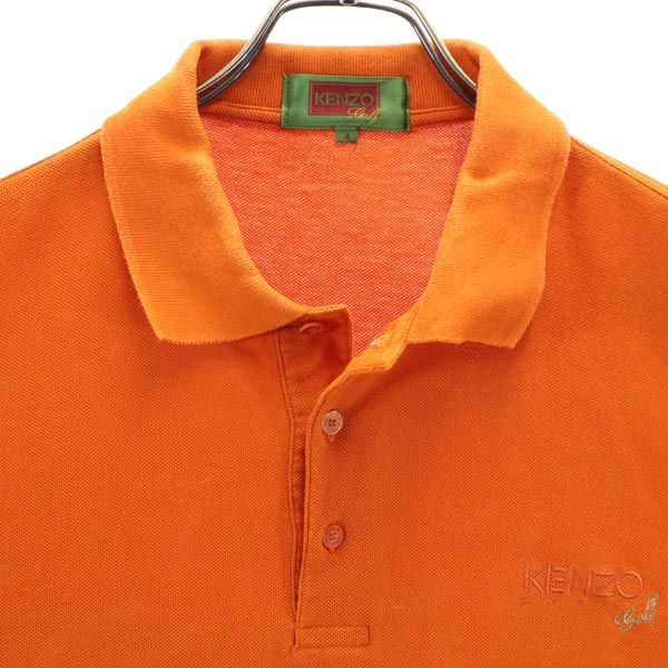 KENZO ケンゾー 日本製 ゴルフ 長袖 ポロシャツ 4 オレンジ系 メンズ