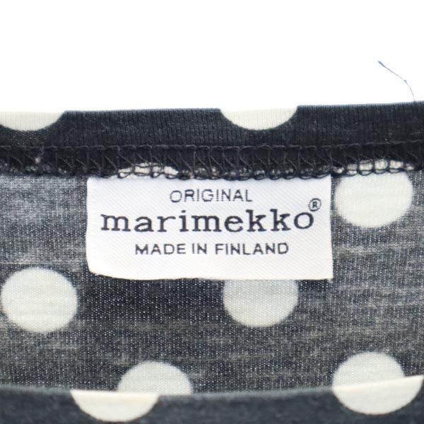 マリメッコ ドット柄 7分袖 ワンピース M グレー系 marimekko レディース