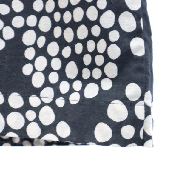 marimekko マリメッコ 総柄 長袖 ワンピース 36 ブラック系 バックボタン レディース