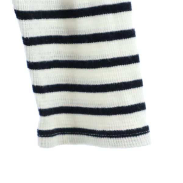 XLARGE エクストララージ ボーダー柄 長袖 ワッフル素材 Tシャツ L 白×黒 ロンT メンズ