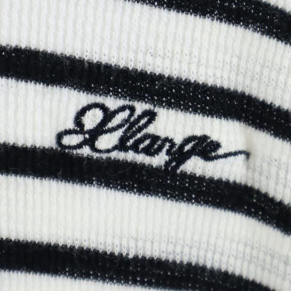 XLARGE エクストララージ ボーダー柄 長袖 ワッフル素材 Tシャツ L 白×黒 ロンT メンズ