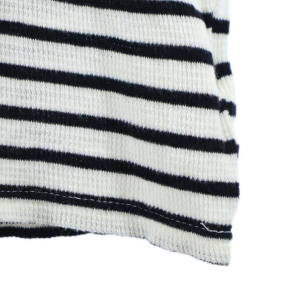 XLARGE エクストララージ ボーダー柄 長袖 ワッフル素材 Tシャツ L 白×黒 ロンT メンズ