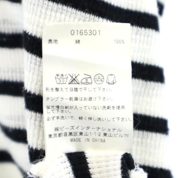 XLARGE エクストララージ ボーダー柄 長袖 ワッフル素材 Tシャツ L 白×黒 ロンT メンズ