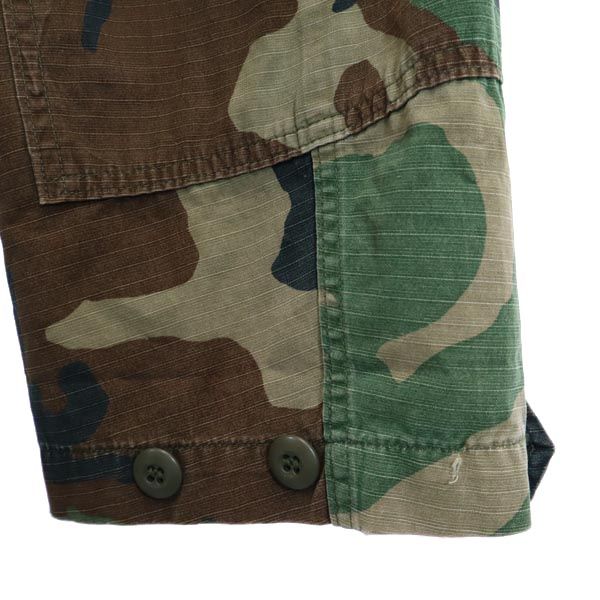 US ARMY アメリカ軍 80s ウッドランド カモフラージュ柄 ミリタリージャケット L カーキ系 DLA メンズ