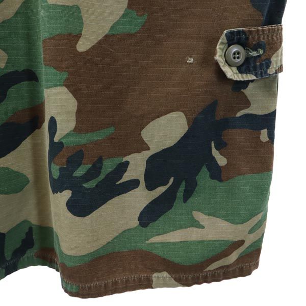 US ARMY アメリカ軍 80s ウッドランド カモフラージュ柄 ミリタリージャケット L カーキ系 DLA メンズ