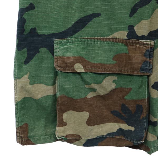 US ARMY アメリカ軍 80s ウッドランド カモフラージュ柄 ミリタリージャケット L カーキ系 DLA メンズ