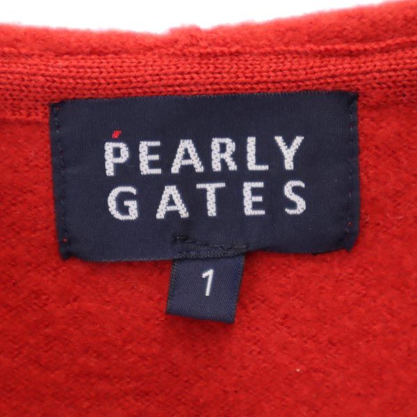 PEARLY GATES パーリーゲイツ ウール ゴルフ 長袖 ニット ジップパーカー 1 赤 ジャケット レディース