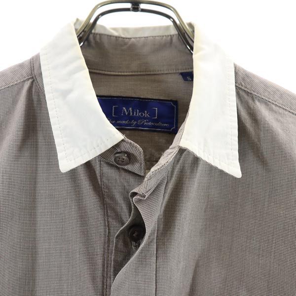 Milok ミロック 日本製 長袖 シャツ S ブラウン系 メンズ