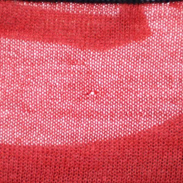 PRADA プラダ イタリア製 ウールシルクブレンド 半袖 デザイン ニット 38 レッド系 リボン レディース