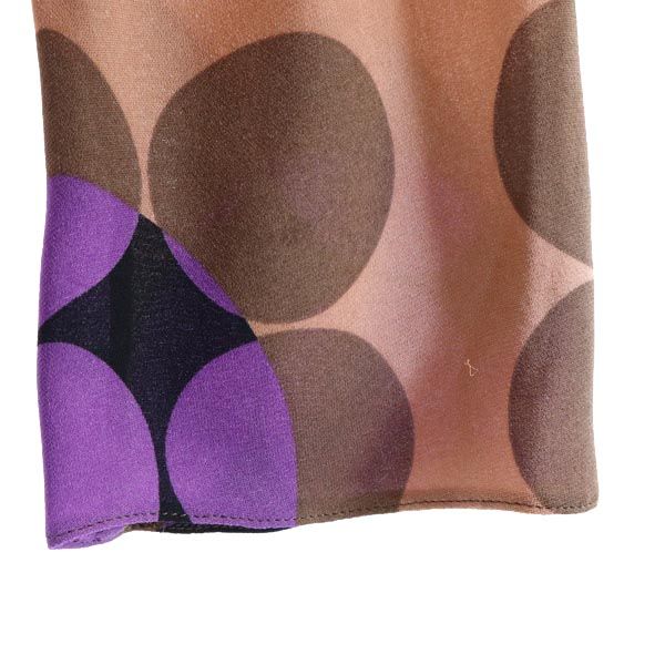 MARNI マルニ シルク100％ 総柄 5分袖 カットソー 42 ブラウン系 レディース