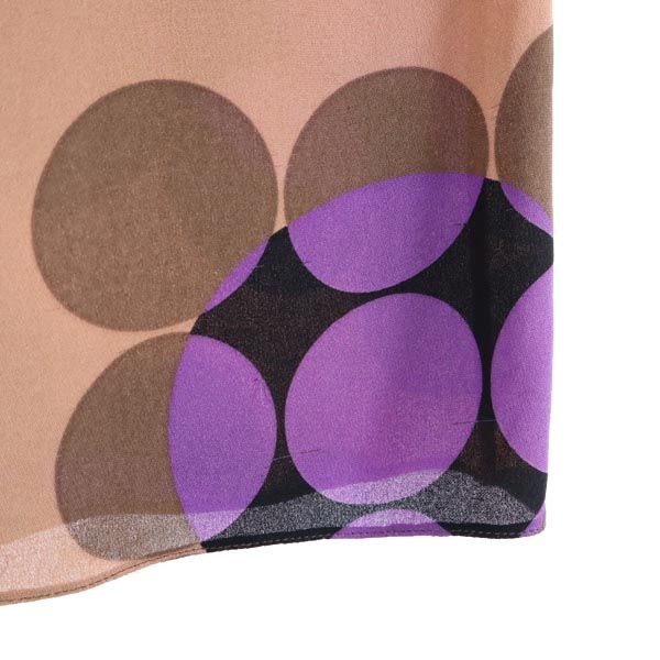 MARNI マルニ シルク100％ 総柄 5分袖 カットソー 42 ブラウン系 レディース