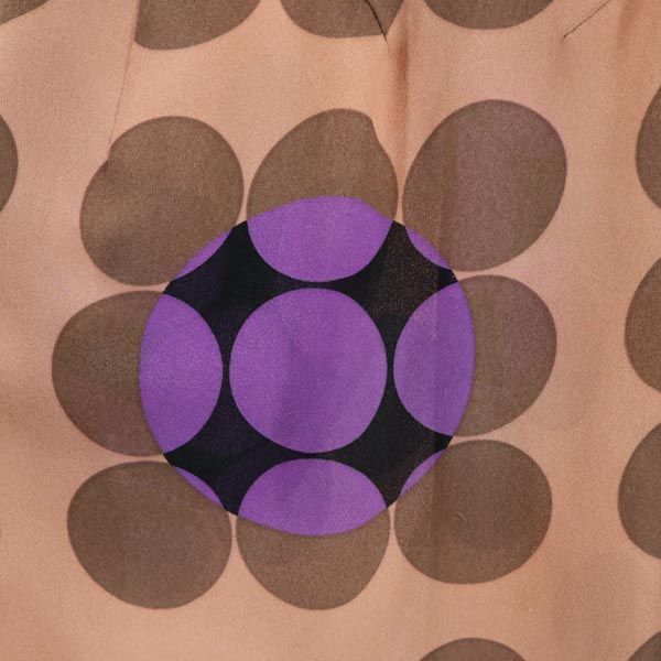 MARNI マルニ シルク100％ 総柄 5分袖 カットソー 42 ブラウン系 レディース