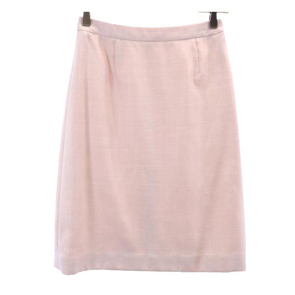 Aquascutum アクアスキュータム 日本製 ウールブレンド ヘリンボーン スカートスーツ 上下 セットアップ 9 ピンク系 レディース