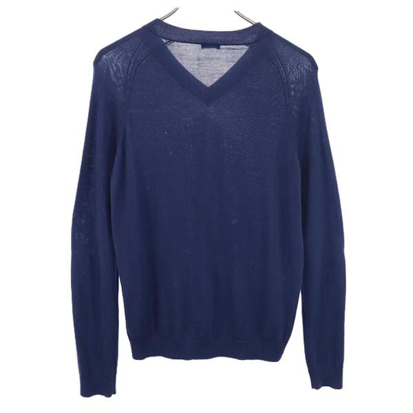 JIL SANDER NAVY ジルサンダーネイビー ウール 長袖 Vネック ニット M 紺系 セーター レディース