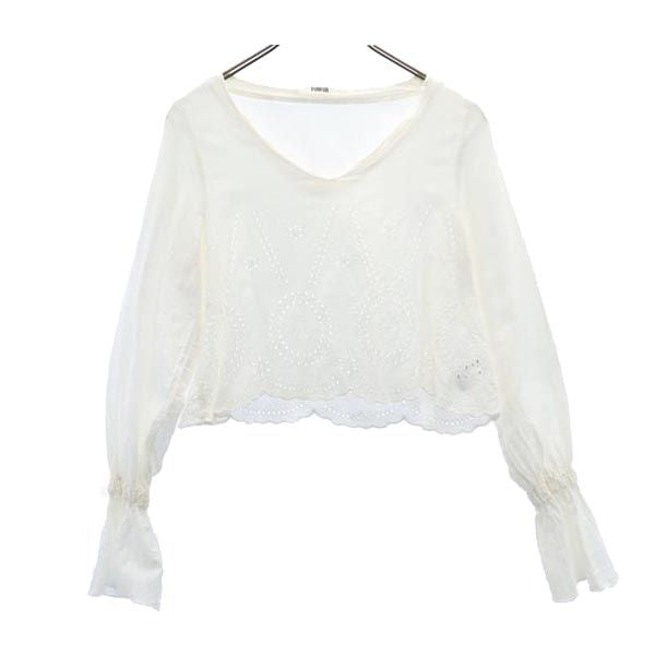 furfur ファーファー 長袖 レース カットソー F 白系 レディース