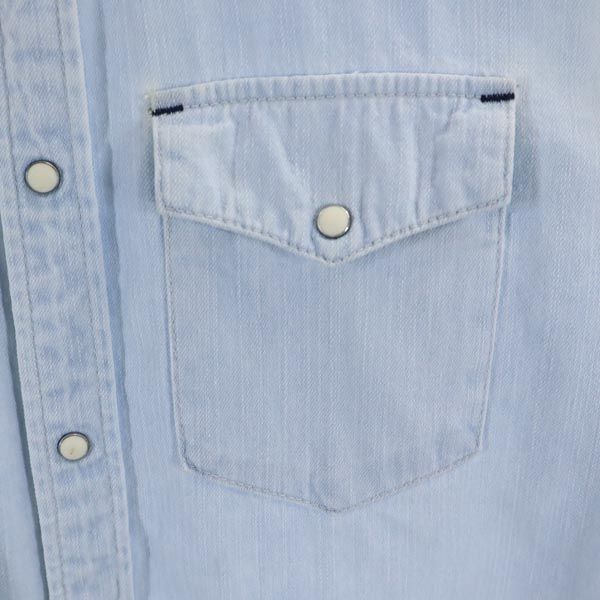 FACTOTUM ファクトタム 日本製 長袖 デニム ウエスタンシャツ 46 水色 メンズ