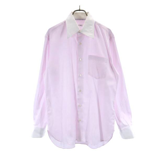 LANVIN ランバン 日本製 長袖 シャツ 48 ピンク メンズ
