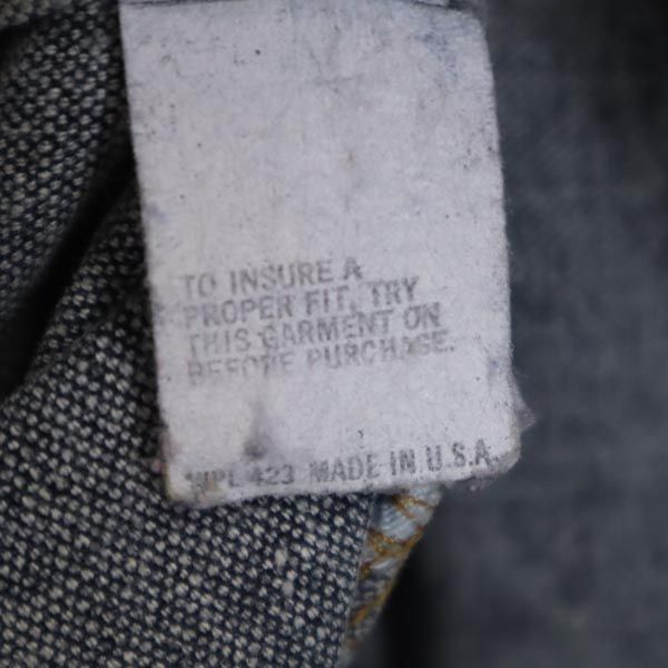 Levi's リーバイス USA製 オレンジタグ 長袖 デニムジャケット 紺系 ジージャン メンズ
