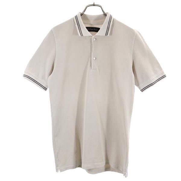 LOUNGE LIZARD ラウンジリザード 日本製 半袖 ポロシャツ 2 ベージュ 鹿の子 メンズ