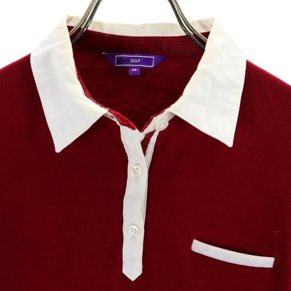 BEAMS GOLF ビームスゴルフ 日本製 ゴルフ 長袖 ポロシャツ M レッド系 レディース