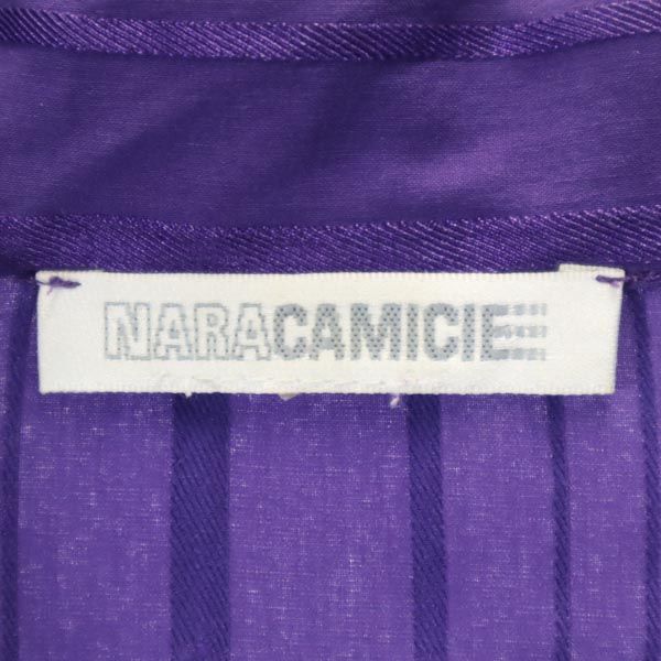 NARACAMICIE ナラカミーチェ ストライプ 長袖 オープンカラーシャツ 5 パープル系 ブラウス レディース