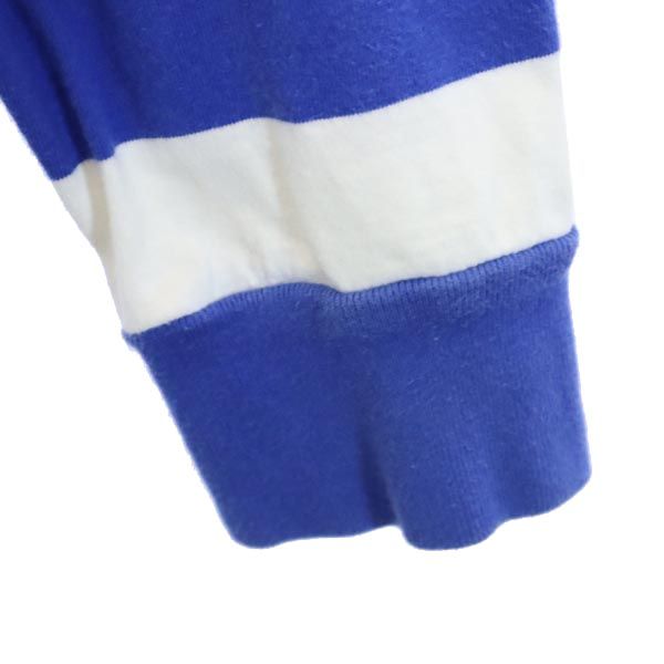 Polo by Ralph Lauren ポロバイラルフローレン ボーダー 長袖 ラガーシャツ 160 ブルー×ホワイト ポロシャツ キッズ