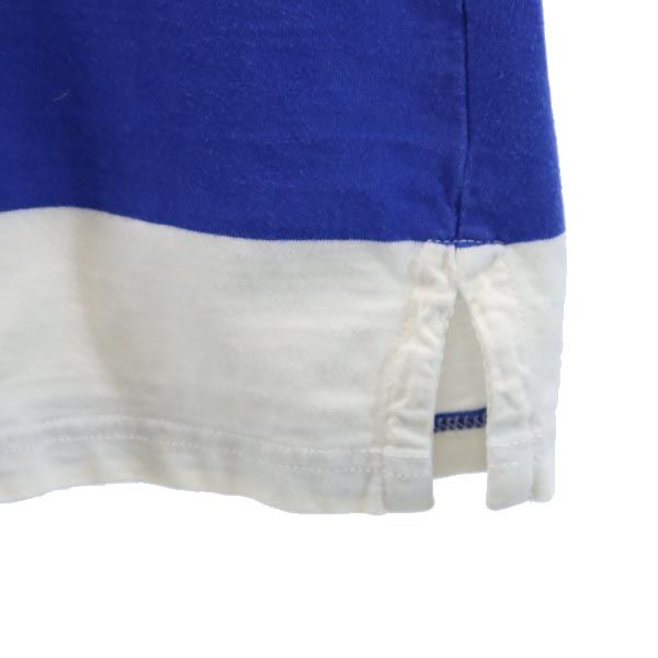 Polo by Ralph Lauren ポロバイラルフローレン ボーダー 長袖 ラガーシャツ 160 ブルー×ホワイト ポロシャツ キッズ