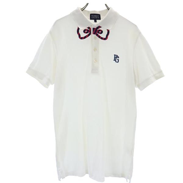 PEARLY GATES パーリーゲイツ ワンポイント刺繍 ゴルフ 半袖 ポロシャツ 5 白 メンズ