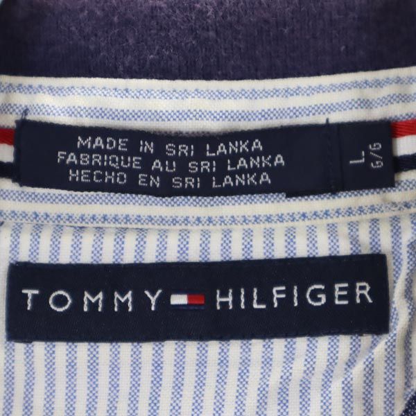 TOMMY HILFIGER トミーヒルフィガー 半袖 ポロシャツ L ネイビー×レッド×白 メンズ
