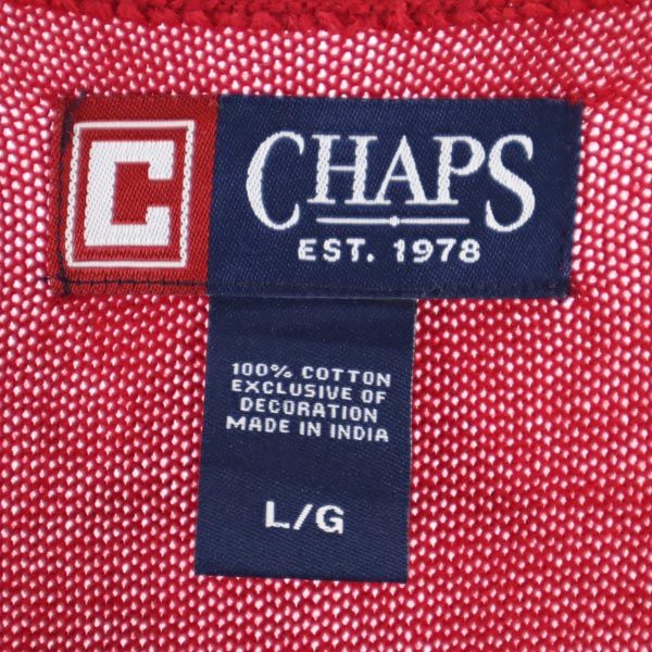 CHAPS チャップス Vネック ニットベスト L レッド系 メンズ