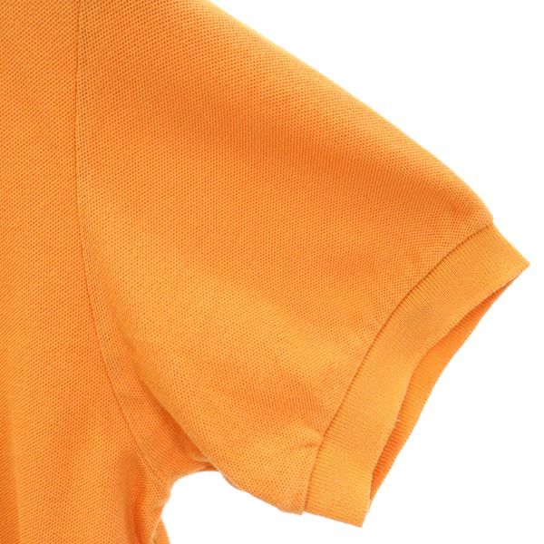 mikihouse ミキハウス ワンポイント刺繍 半袖 ポロシャツ LM オレンジ 鹿の子 レディース