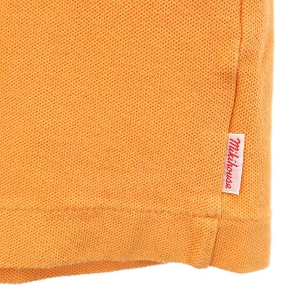 mikihouse ミキハウス ワンポイント刺繍 半袖 ポロシャツ LM オレンジ 鹿の子 レディース