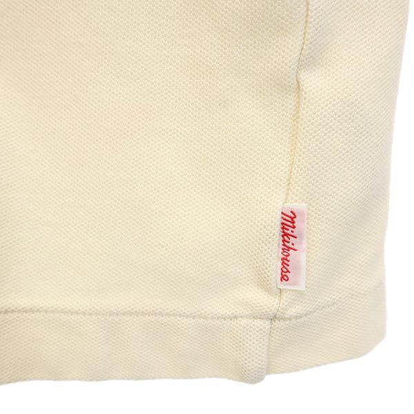 mikihouse ミキハウス ワンポイント刺繍 半袖 ポロシャツ L アイボリー 鹿の子 メンズ