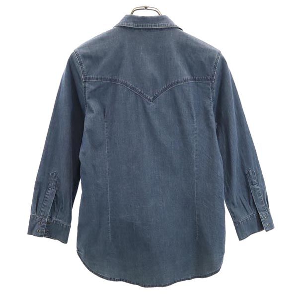 MAX&CO マックスアンドコー 長袖 ウエスタンシャツ 42 ストレッチ デニム レディース