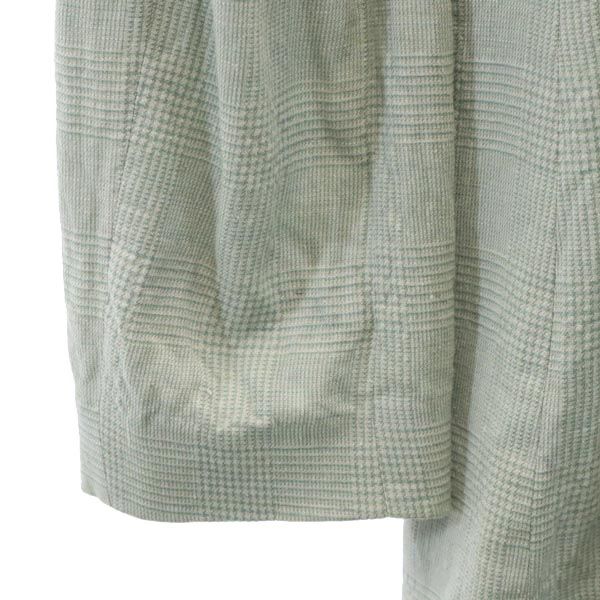 Emporio Armani エンポリオアルマーニ イタリア製 リネン シルクブレンド チェック柄 長袖 テーラードジャケット 40 グリーン系 メンズ