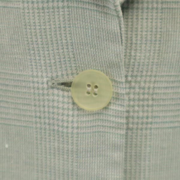 Emporio Armani エンポリオアルマーニ イタリア製 リネン シルクブレンド チェック柄 長袖 テーラードジャケット 40 グリーン系 メンズ