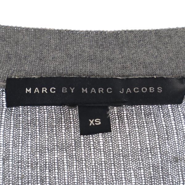MARC BY MARC JACOBS マークバイマークジェイコブス シルクブレンド 長袖 ニット カーディガン XS グレー系 レディース
