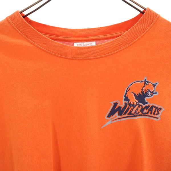 Hanes ヘインズ 長袖 Tシャツ L オレンジ系 ロンT メンズ