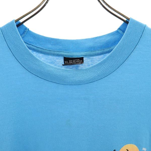 SCREEN STARS BEST スクリーンスターズベスト 90s USA製 オールド バックプリント 半袖 Tシャツ XL ブルー系 メンズ