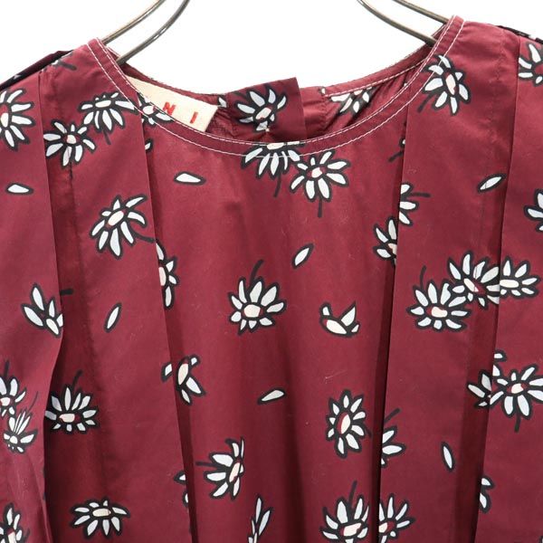 MARNI マルニ フランクナヴィン ノースリーブ ワンピース 42 ボルドー Frank Navin バックボタン レディース