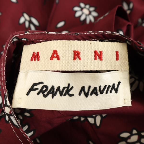 MARNI マルニ フランクナヴィン ノースリーブ ワンピース 42 ボルドー Frank Navin バックボタン レディース