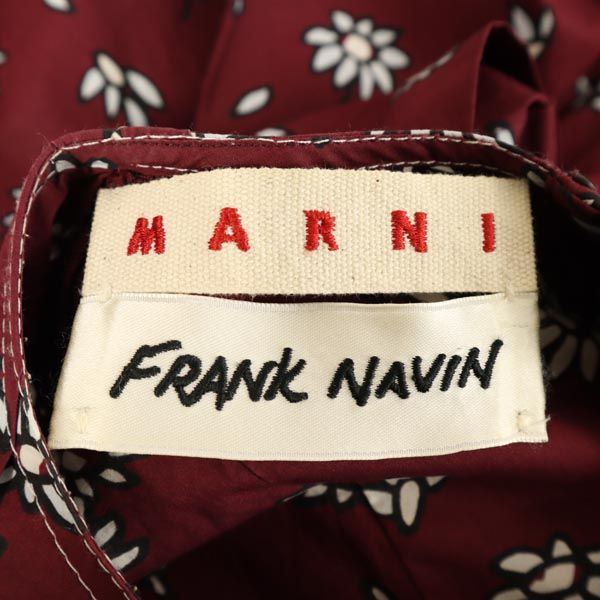 マルニ フランクナヴィン ノースリーブ ワンピース 42 ボルドー MARNI Frank Navin バックボタン レディース