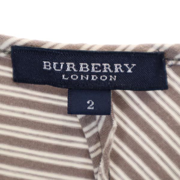 BURBERRY バーバリー 日本製 三陽商会 総柄 半袖 Tシャツ 2 ブラウン系 レディース