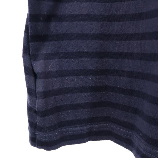 BURBERRY BLACK LABEL バーバリーブラックレーベル 三陽商会 ボーダー柄 長袖 Vネック Tシャツ 2 ネイビー系 ロンT メンズ